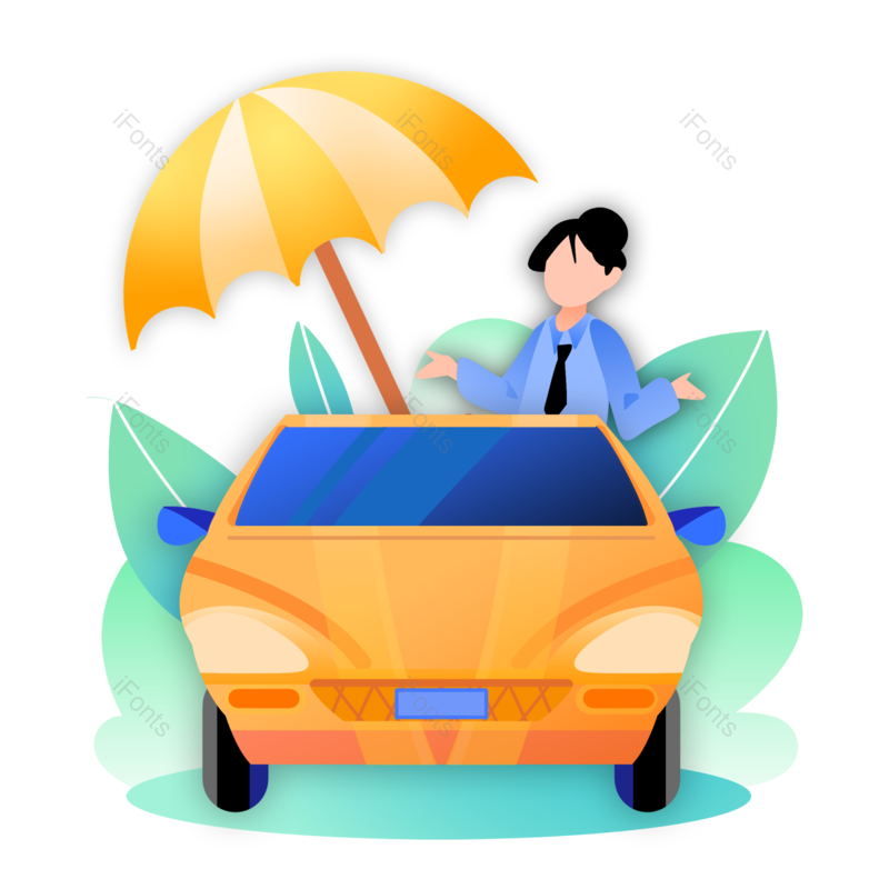 清新图片,保护元素,小轿车PNG,简约免抠素材